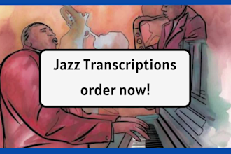 do a music transcription of any jazz, blues, or pop piece or solo