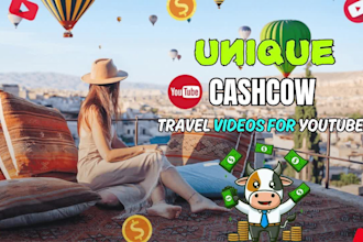 create 30 HD cashcow travel videos for youtube channel
