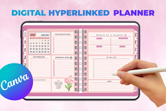 create custom goodnotes planner and hyperlinked digital journal