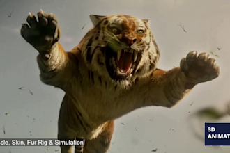 render realistic cgi 3d animal model fur, rigging and high quality 3d animation