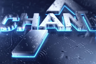 create fully loaded 3d metallic logo glow animation intro