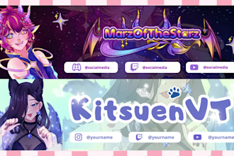 design custom youtube, twitch, and discord banner for your stream