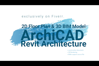 draw 2d floorplan and 3d bim model using archicad or revit