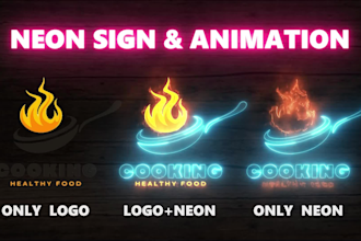 create neon logo, animations, neon sign and neon light animation