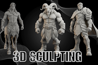 sculpt 3d models and characters for 3d printing