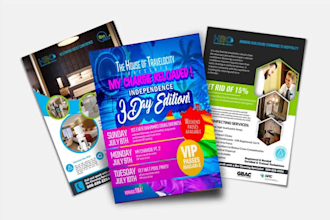 design flyer, sale sheet, poster, post card quick delivery