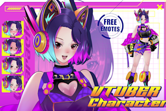 draw  and rig vtuber model in live2d high quality