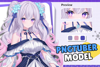 draw pngtuber model for streaming twitch in vtuber model rigging anime art