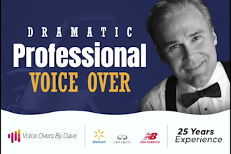 record a dramatic american male voice over