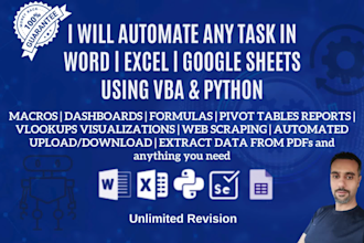 do data processing and automation in excel and python