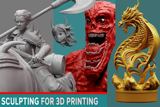 sculpt character, statue, diorama, miniature dnd figure 3d model for 3d printing