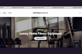build fitness and gym shopify store fitness website, gym website fitness store