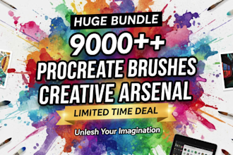 give you complete 9000 procreate brush set