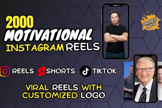 create motivational youtube shorts and instagram reels with customized logo