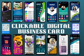 design digital virtual business card with qr code