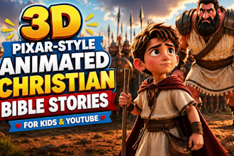 create ai bible stories in 3d pixar style for youtube videos
