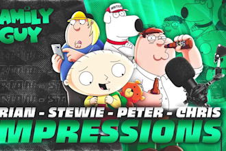 do the best peter, stewie, and other family guy impressions