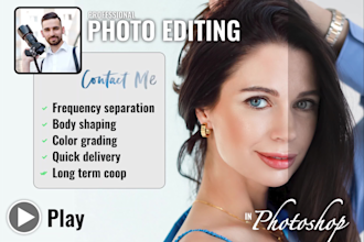 retouch portrait pics, photoshop headshot face skin editing