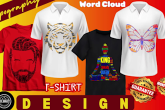 do amazing word cloud art and typography t shirt design