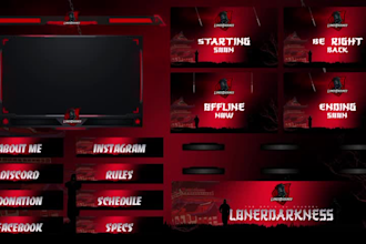 design a twitch logo, animated twitch overlays ,screens,alerts
