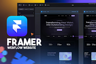 develop responsive framer website, webflow landing pages, figma to framer