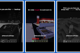 record and edit minecraft meme shorts with captions