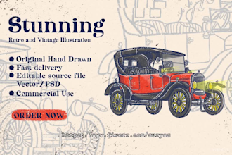 custom graphic retro and vintage art style