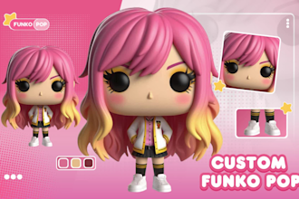 create a custom 3d funko pop character for 3d printing and rendering
