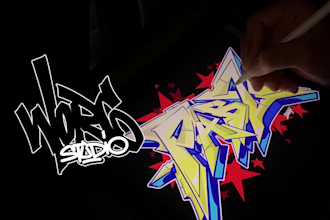 do cool graffiti, tagging, throw ups design