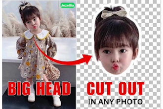 do face head cut out in any photos images