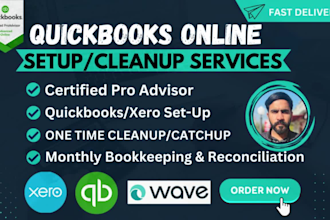 do quickbooks setup, clean up, catch up and bookkeeping for you