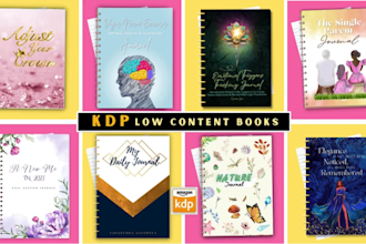 design amazon KDP journal, planner, low content book