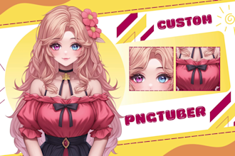 design your anime pngtuber model for vtuber streams, twitch