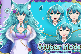 design and rigging anime character style live2d vtuber model for vtube studio