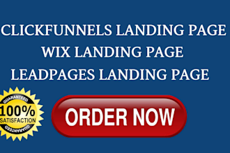 design maxbounty, wix, leadpages,  elementor landing page