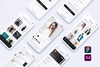 create mobile app design UI UX, prototype with figma