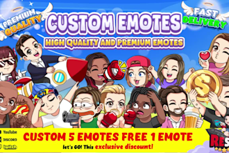 draw high quality custom emotes for twitch, discord, youtube