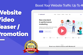 do amazing and modern promo or teaser video for your website