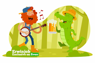 draw vector cartoon illustration in a modern flat style