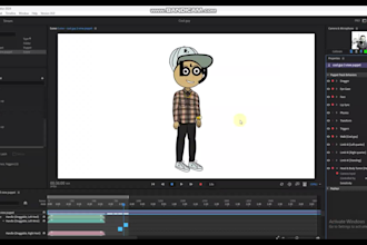create adobe character animator puppet and 2d cartoon animation video