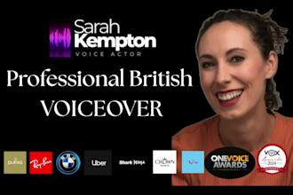 record a professional female british english voiceover