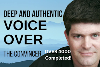 do a deep authoritative convincing american male voice over