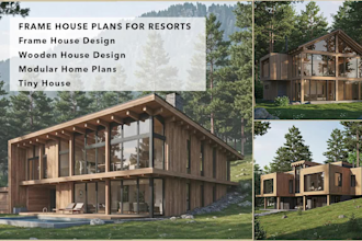 creative frame house design and lifelike 3d models