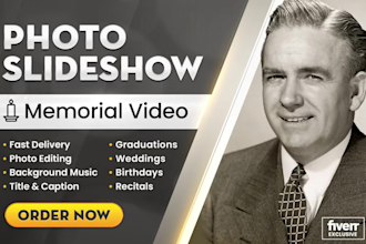 create beautiful memorial funeral photo slideshow video