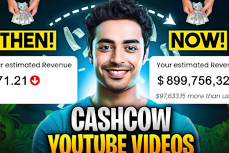 create amazing cash cow youtube, cash cow videos and cash cow faceless for you