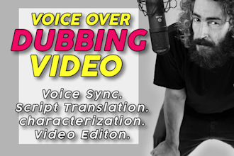 dub, characterize, voice sync, translate and edit your video