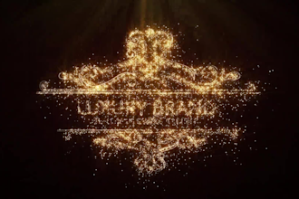 make golden silver particle logo animation intro 4k