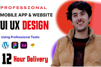 figma ui ux website design, mobile app ui ux or dashboard, ui ux design