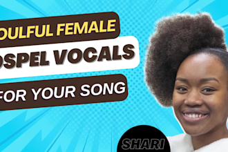 record soulful female rnb gospel vocals and sing your song