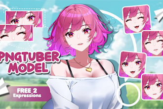 custom design your anime pngtuber or vtuber for stream